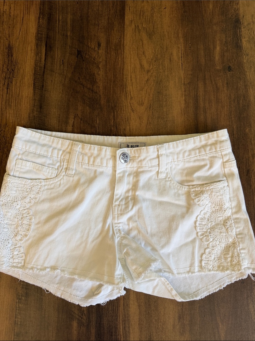 White Lace-Trim Women's Shorts